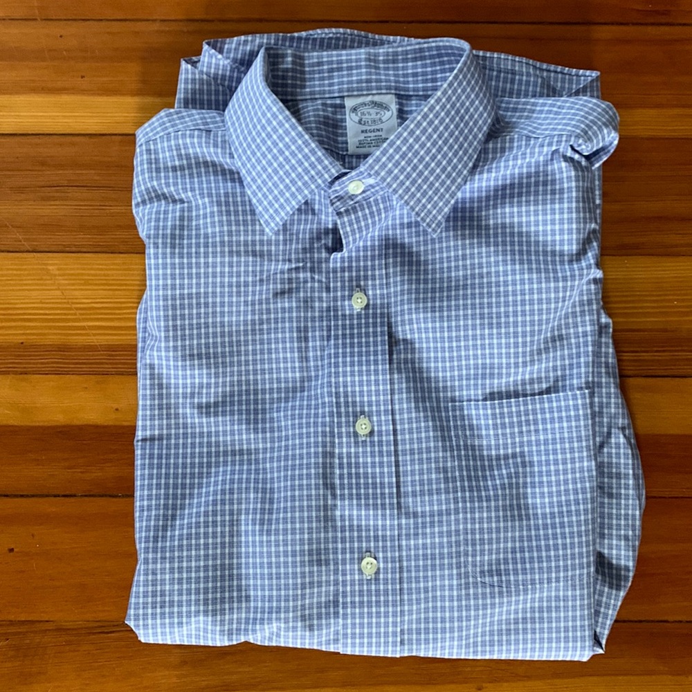Brooks brothers blue check dress shirt